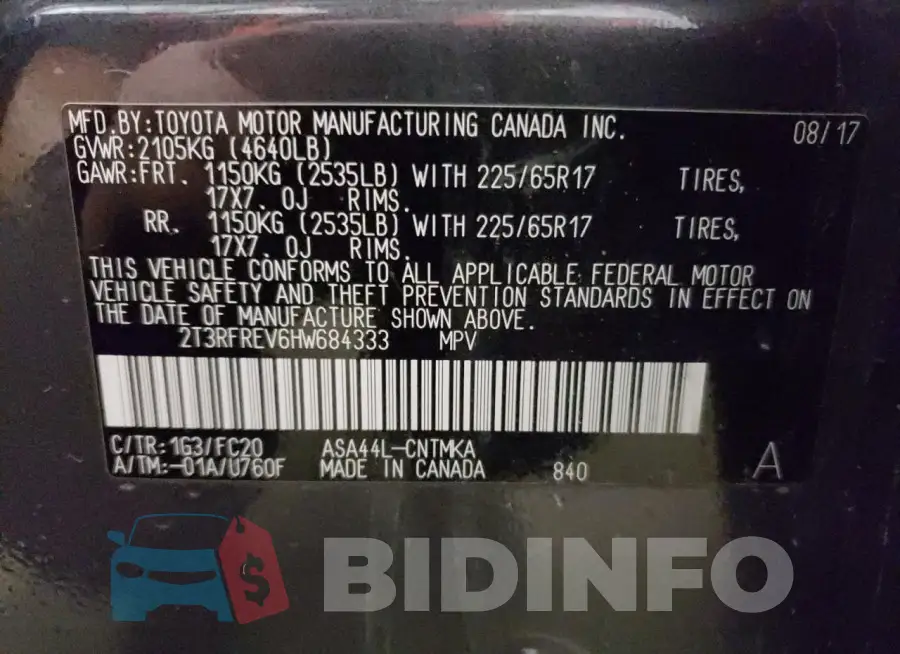 2T3RFREV6HW684333 Photo# 13