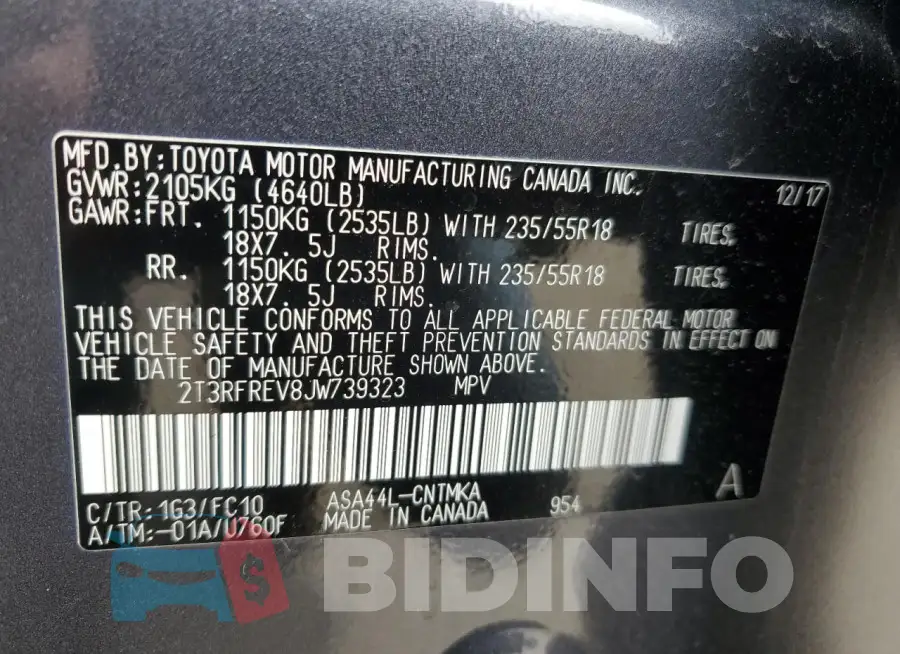 2T3RFREV8JW739323 Photo# 12