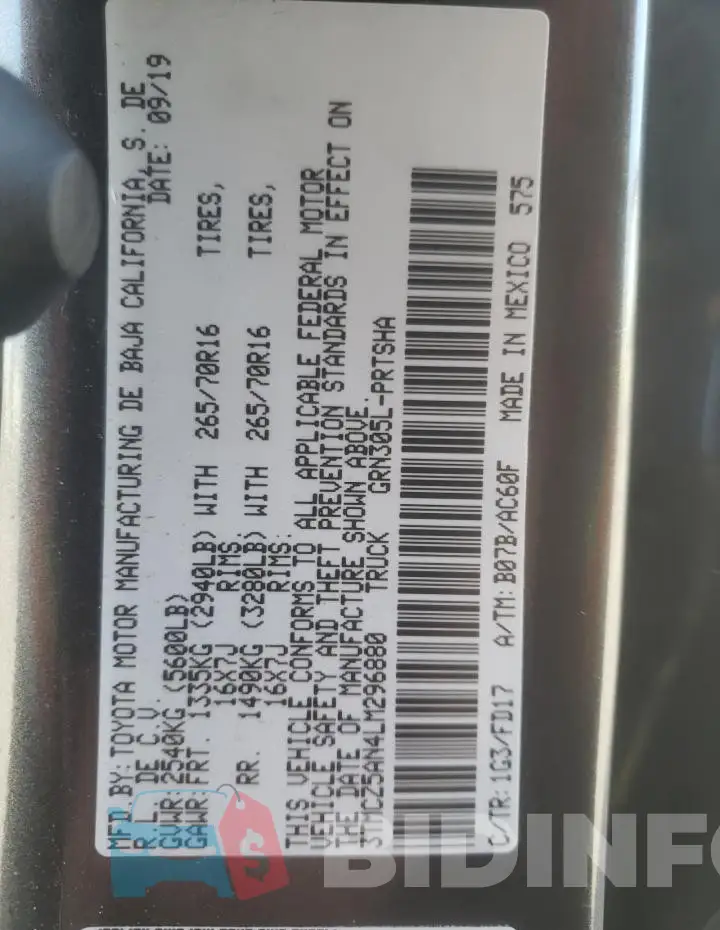 3TMCZ5AN4LM296880 Photo# 13