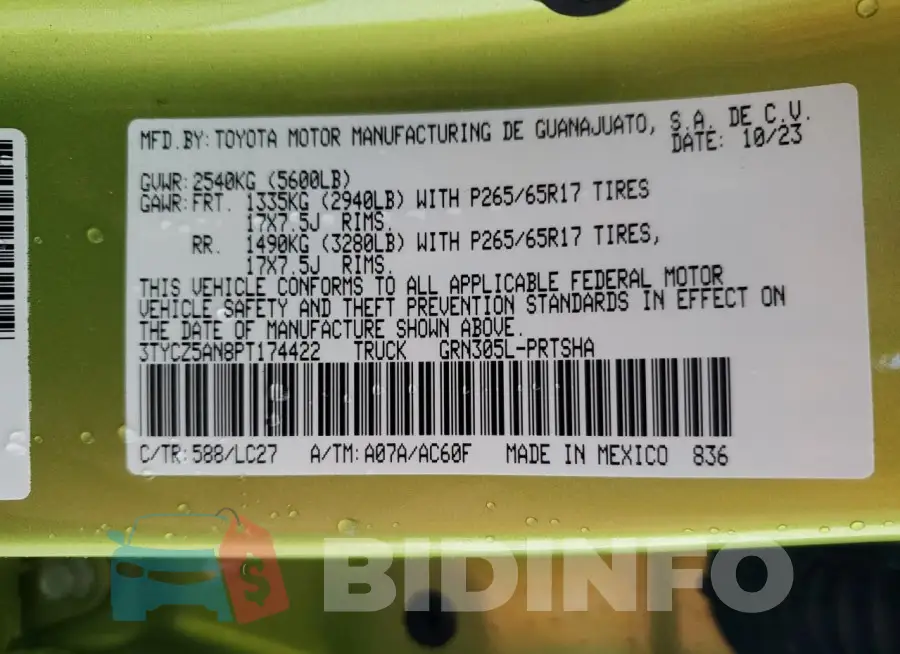 3TYCZ5AN8PT174422 Photo# 13