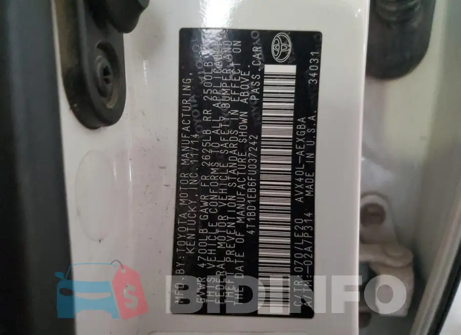 4T1BD1EB6FU037242 Photo# 12