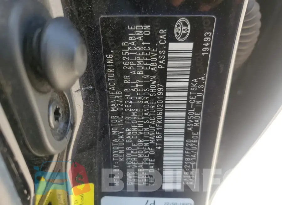 4T1BF1FK0GU201997 Photo# 12