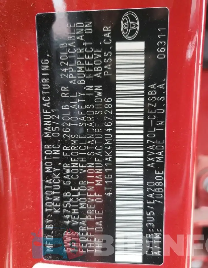 4T1G11AK4MU467286 Photo# 12