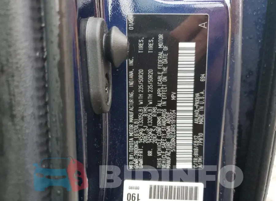 5TDDRKEC8RS191554 Photo# 13