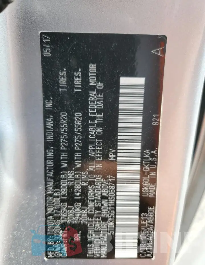 5TDKY5G11HS068717 Photo# 13
