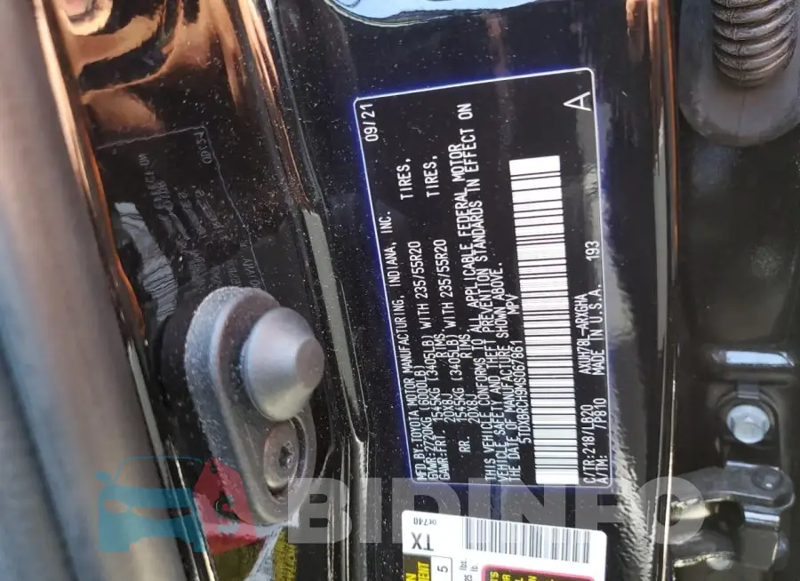 5TDXBRCH9MS067861 Photo# 14