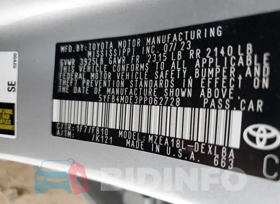 5YFB4MDE3PP062728 Photo# 12