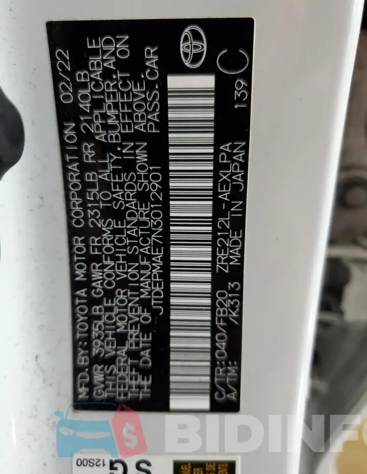 JTDEPMAE7N3012901 Photo# 12