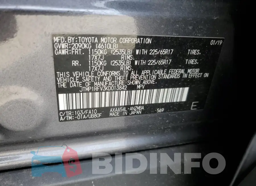 JTMP1RFV3KD013842 Photo# 13