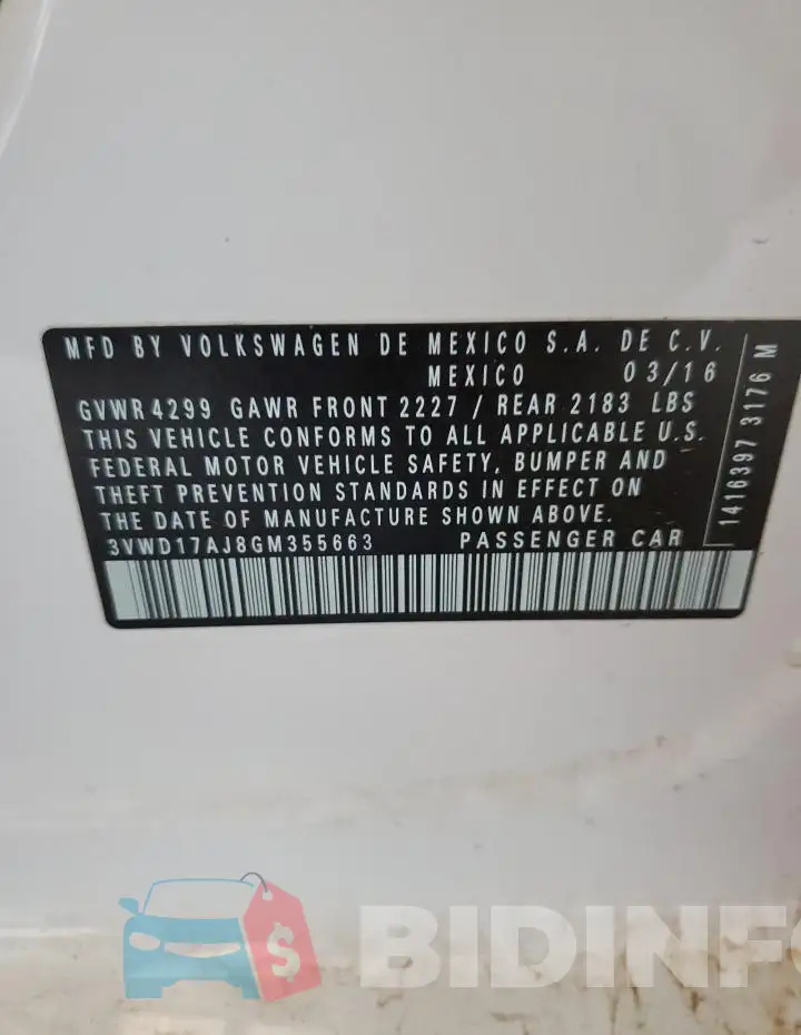 3VWD17AJ8GM355663 Photo# 12