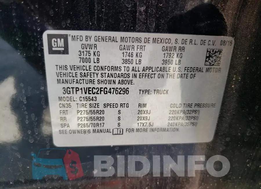 3GTP1VEC2FG476296 Photo# 12