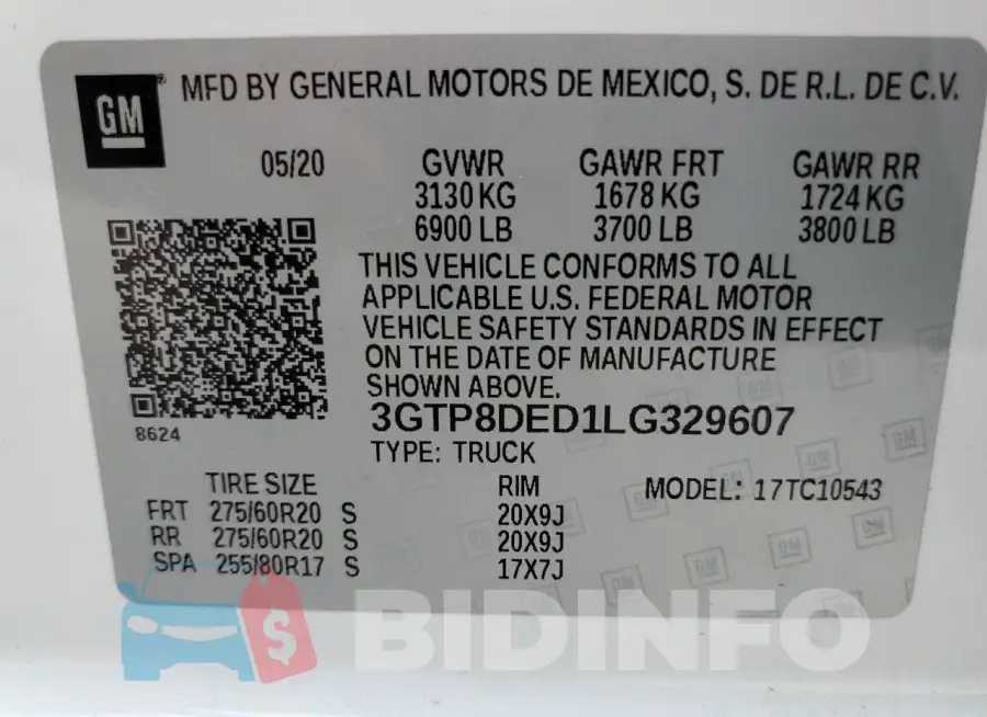 3GTP8DED1LG329607 Photo# 12