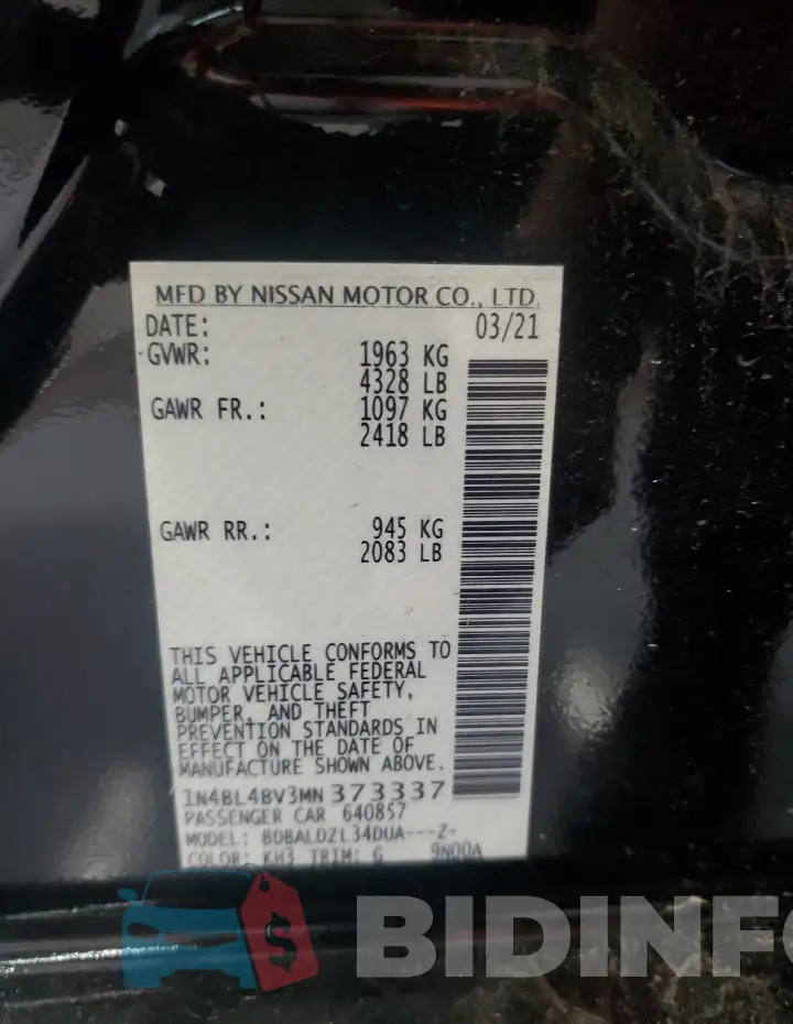 1N4BL4BV3MN373337 Photo# 13