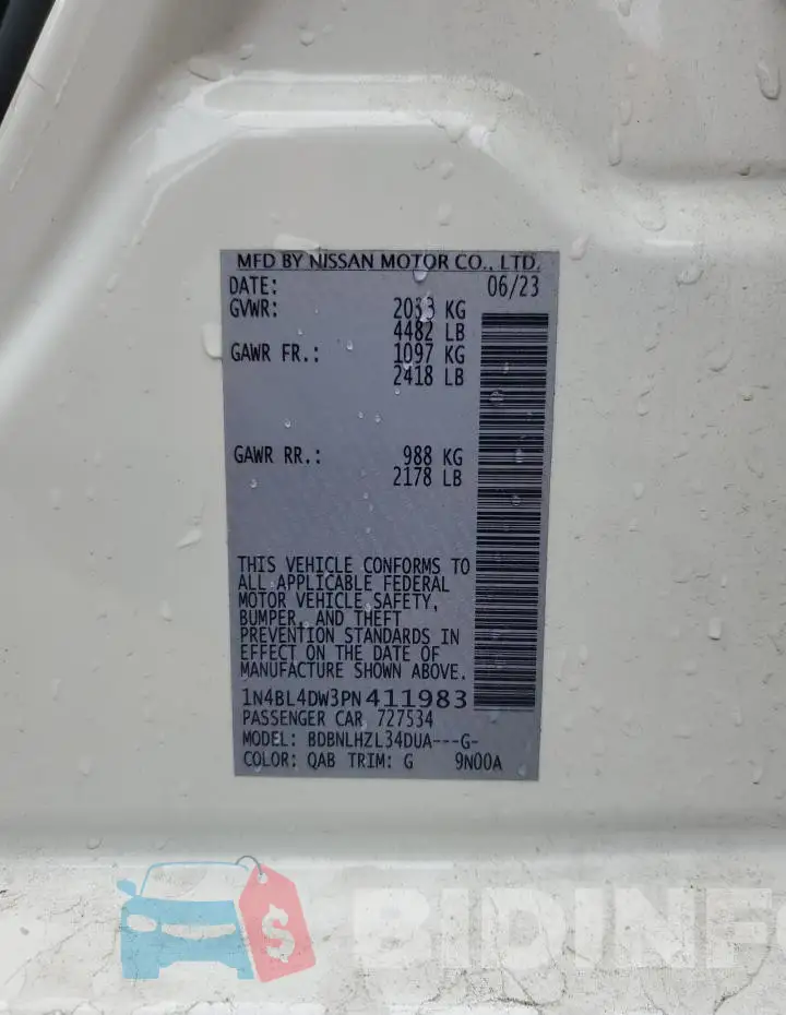 1N4BL4DW3PN411983 Photo# 12