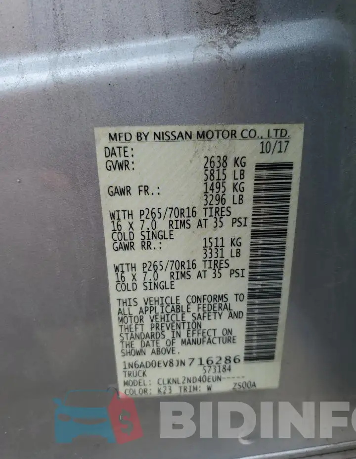 1N6AD0EV8JN716286 Photo# 12
