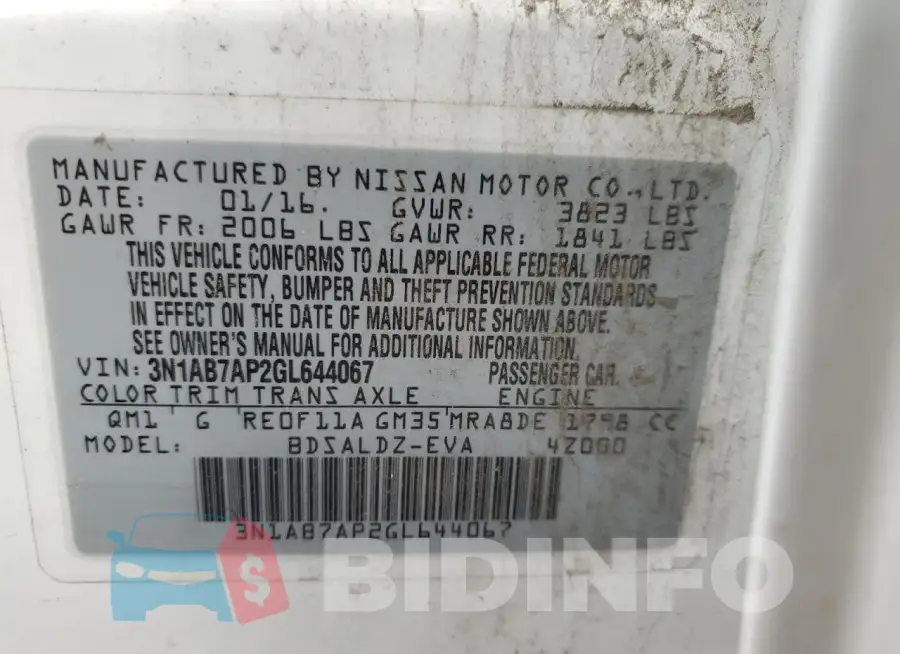 3N1AB7AP2GL644067 Photo# 13