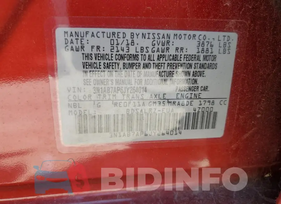 3N1AB7AP6JY264014 Photo# 12