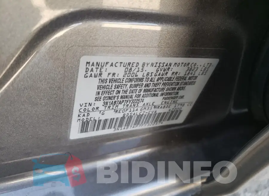 3N1AB7AP7FY322574 Photo# 12
