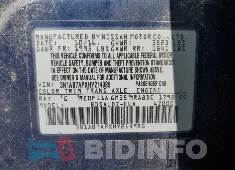 3N1AB7APXHY214985 Photo# 12