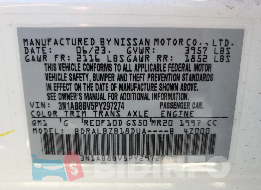 3N1AB8BV5PY297274 Photo# 12