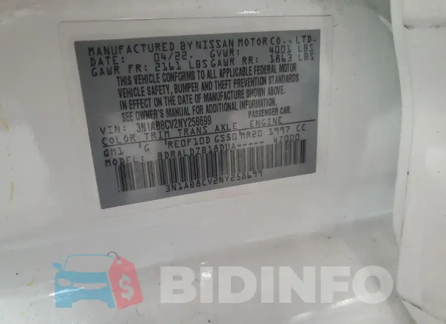 3N1AB8CV2NY258699 Photo# 12