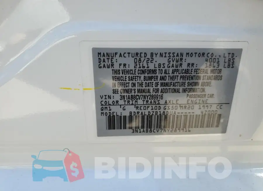 3N1AB8CV7NY289916 Photo# 12