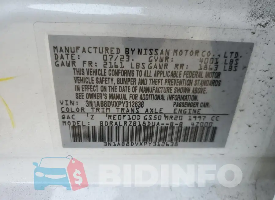 3N1AB8DVXPY312638 Photo# 12