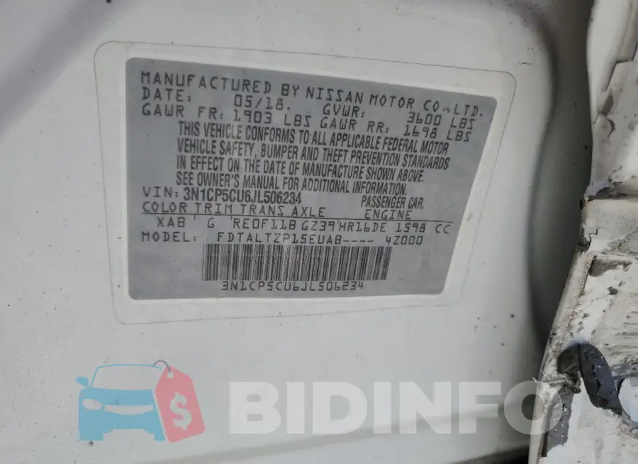 3N1CP5CU6JL506234 Photo# 12