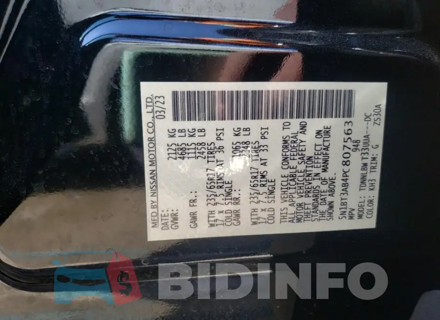5N1BT3AB4PC807563 Photo# 14