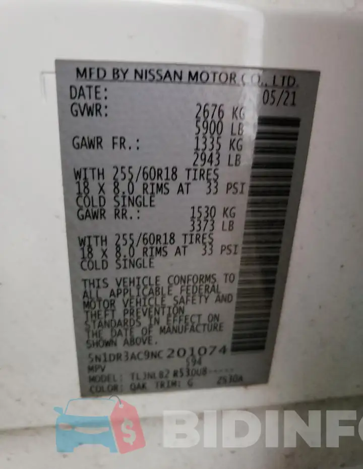 5N1DR3AC9NC201074 Photo# 13