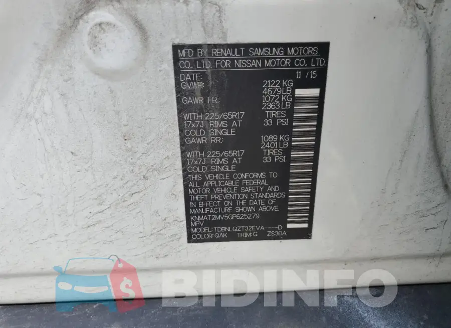 KNMAT2MV5GP625279 Photo# 13