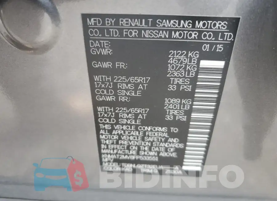 KNMAT2MV8FP533551 Photo# 14