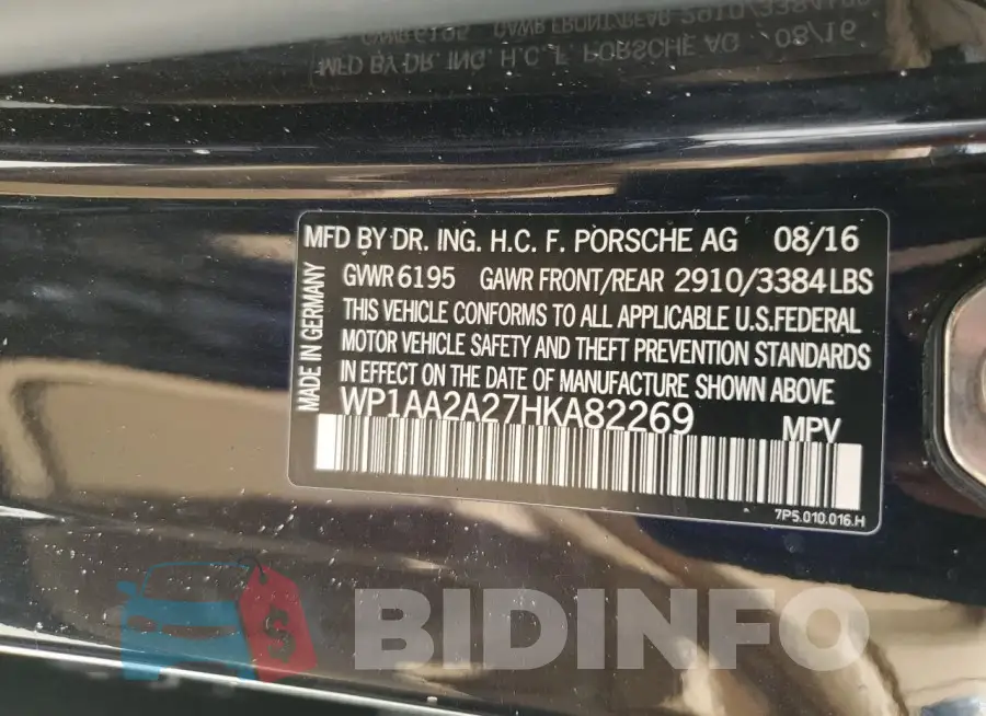 WP1AA2A27HKA82269 Photo# 13