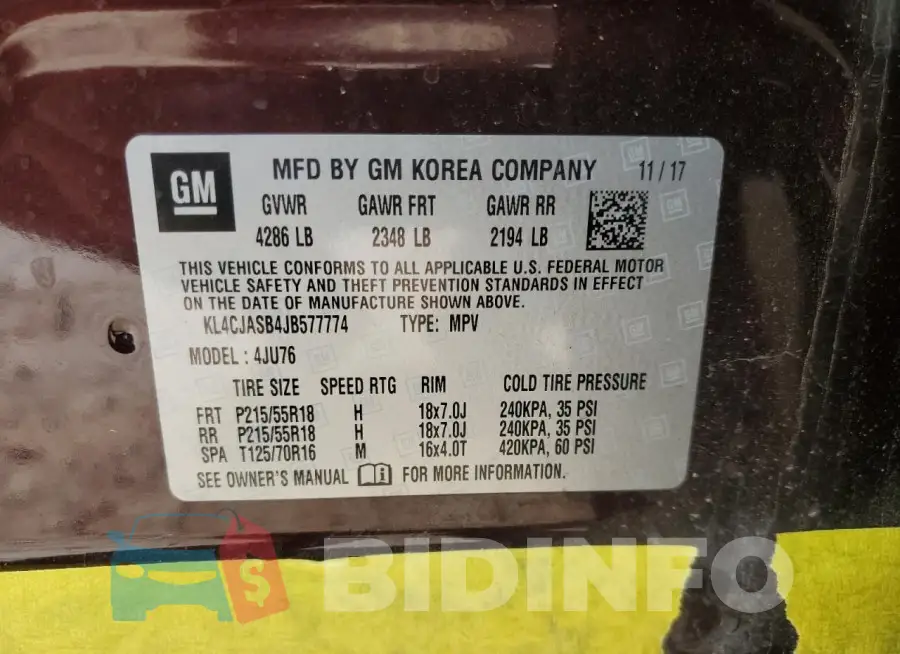 KL4CJASB4JB577774 Photo# 14