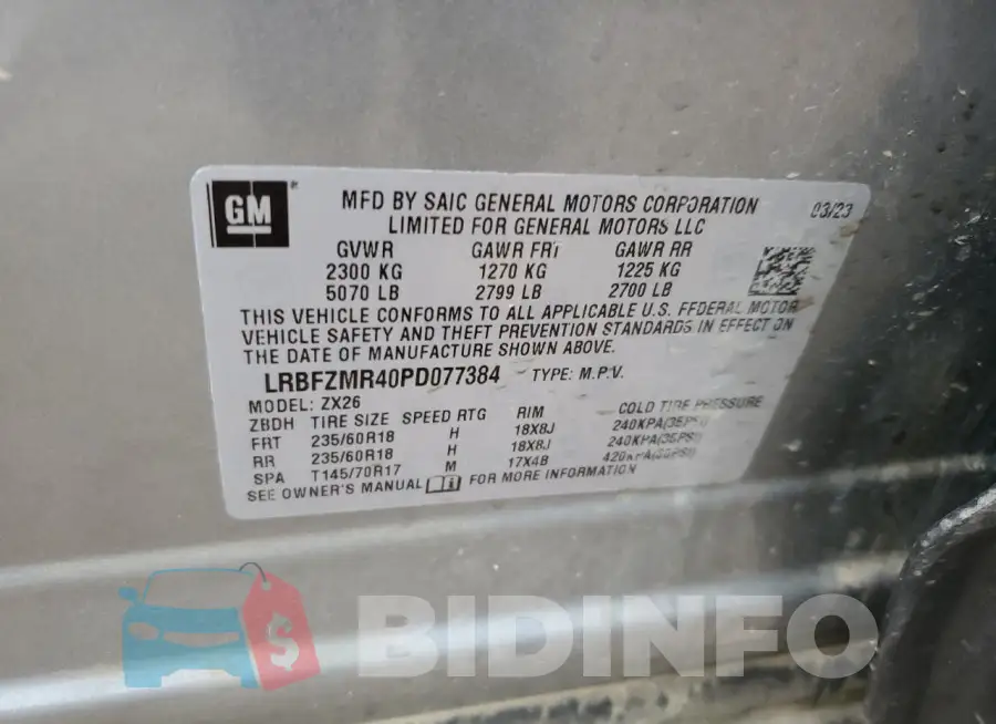 LRBFZMR40PD077384 Photo# 12