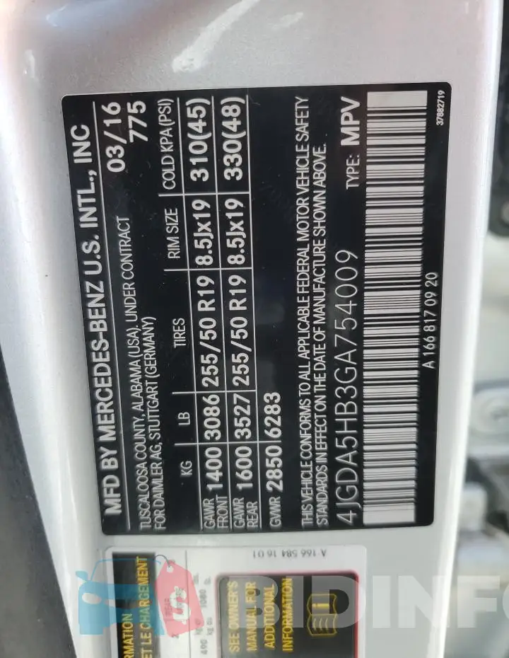 4JGDA5HB3GA754009 Photo# 13