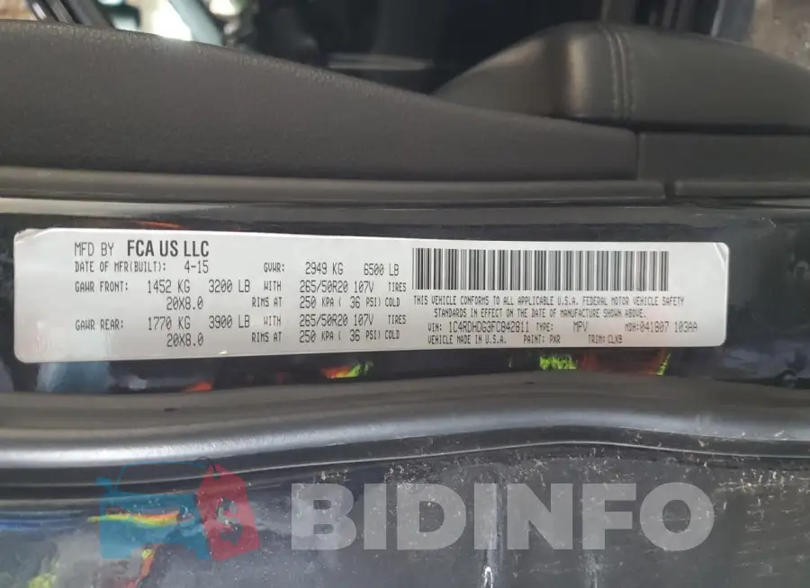 1C4RDHDG3FC842811 Photo# 13