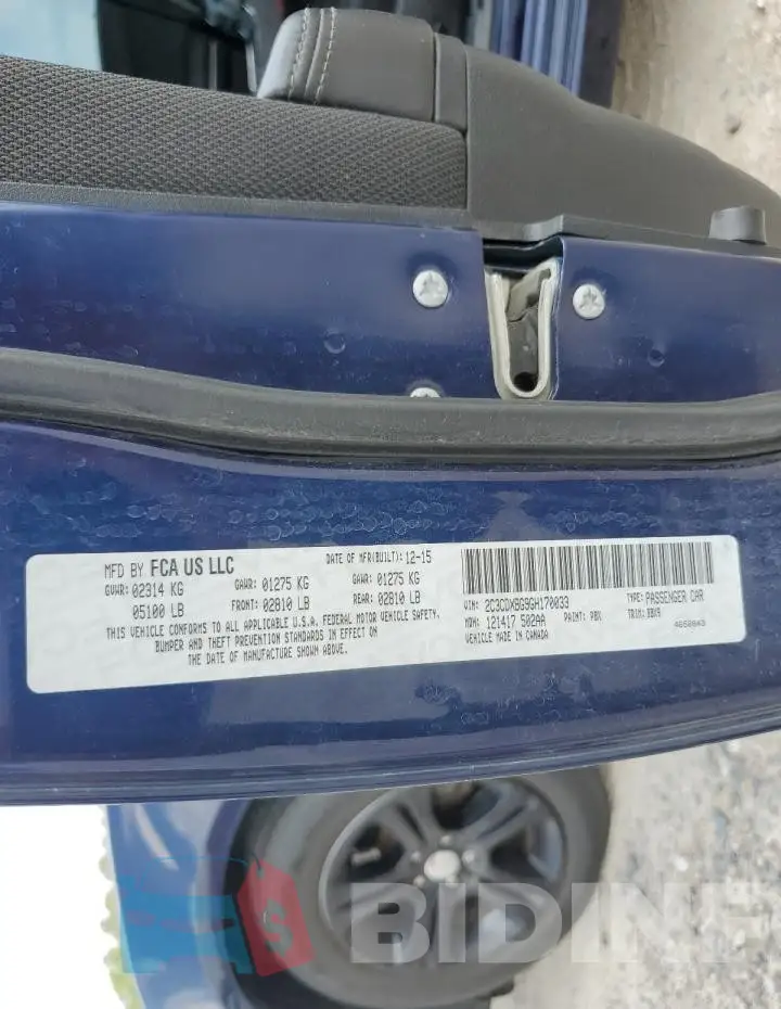 2C3CDXBG9GH170033 Photo# 12