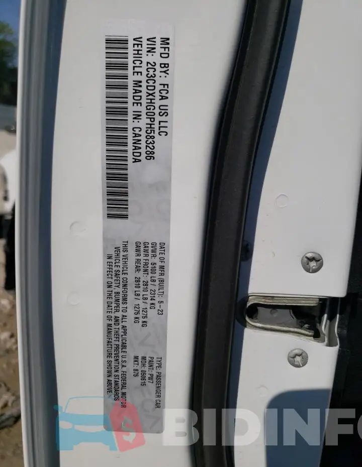 2C3CDXHG0PH583286 Photo# 12