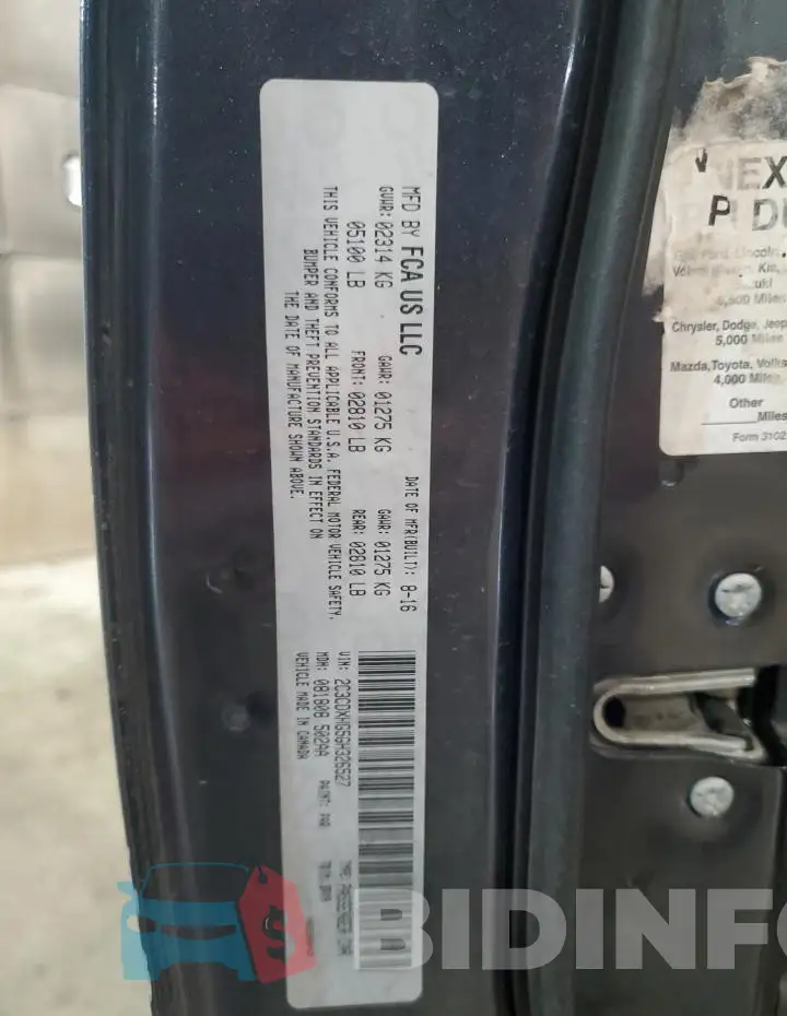 2C3CDXHG5GH326527 Photo# 12