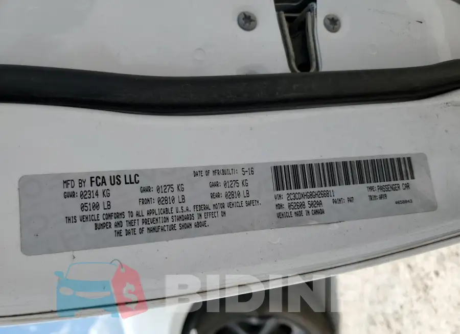 2C3CDXHG8GH266811 Photo# 12