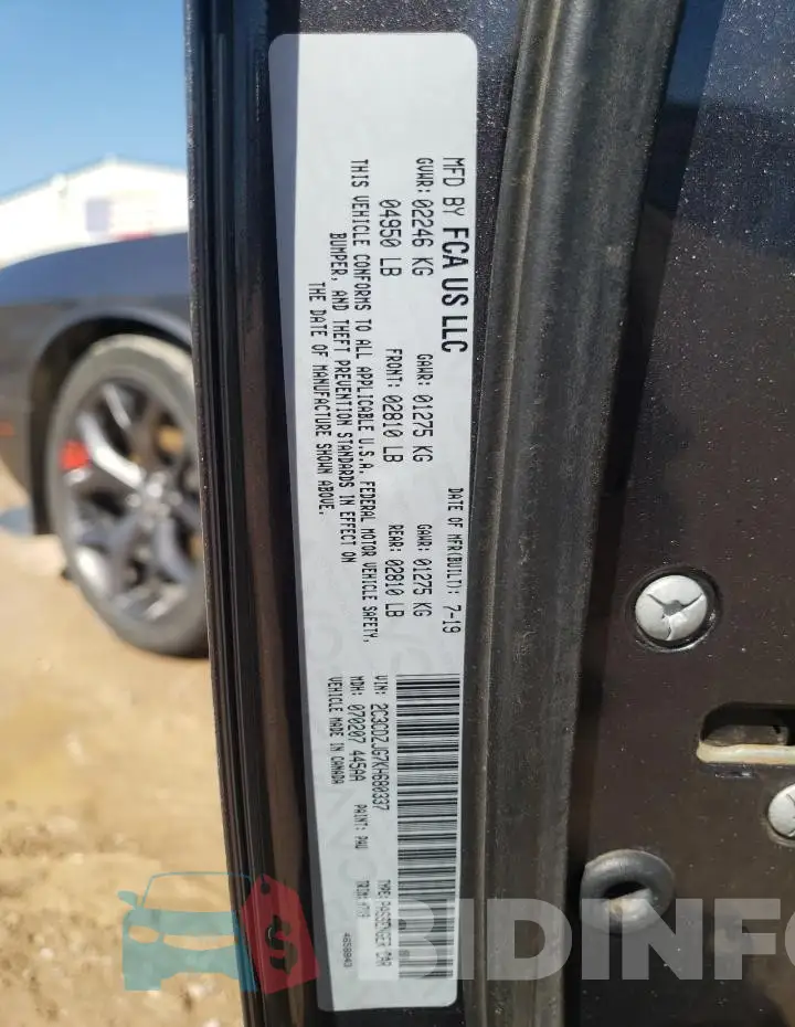 2C3CDZJG7KH680337 Photo# 12