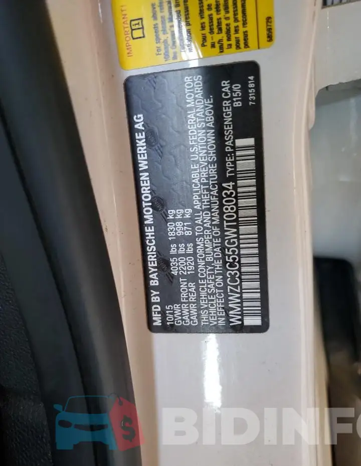 WMWZC3C55GWT08034 Photo# 13