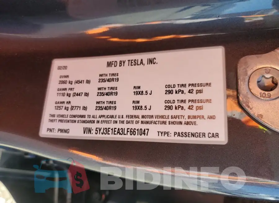 5YJ3E1EA3LF661047 Photo# 12