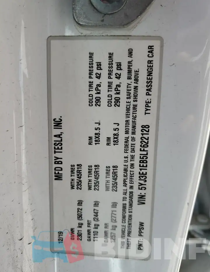 5YJ3E1EB5LF622128 Photo# 12