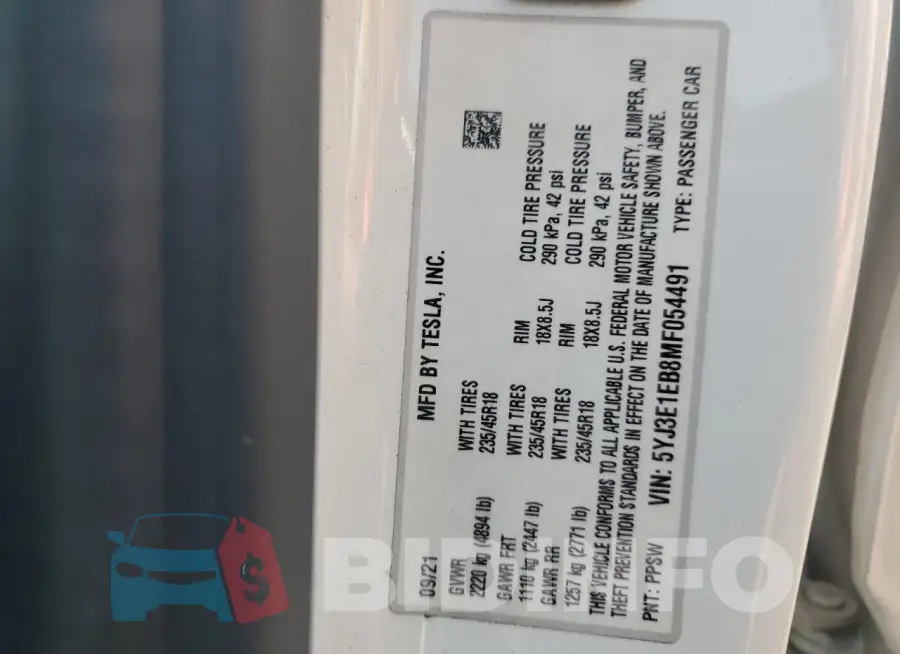 5YJ3E1EB8MF054491 Photo# 12