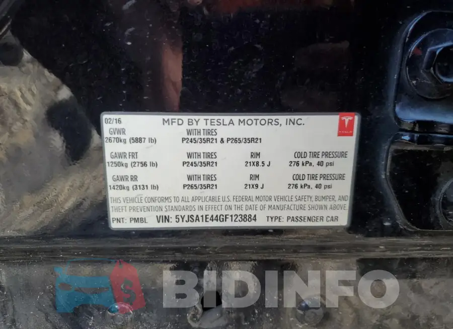 5YJSA1E44GF123884 Photo# 12