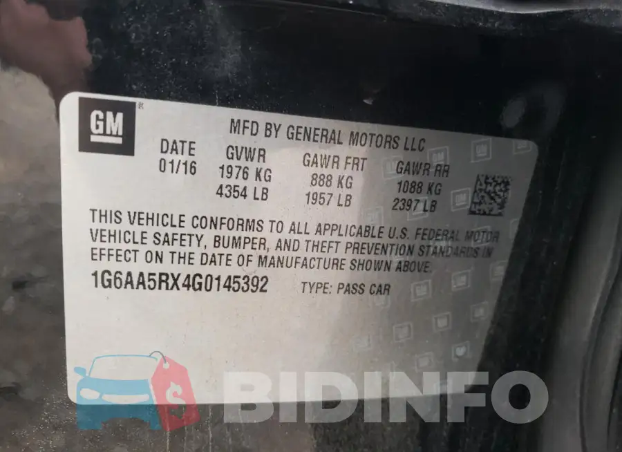 1G6AA5RX4G0145392 Photo# 12