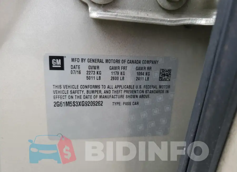 2G61M5S3XG9209262 Photo# 12