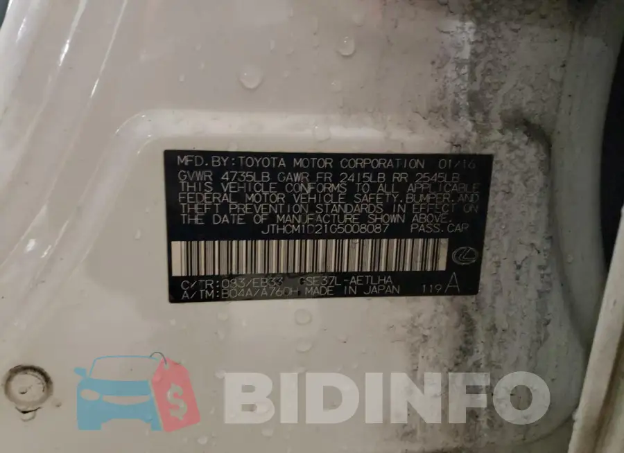 JTHCM1D21G5008087 Photo# 12